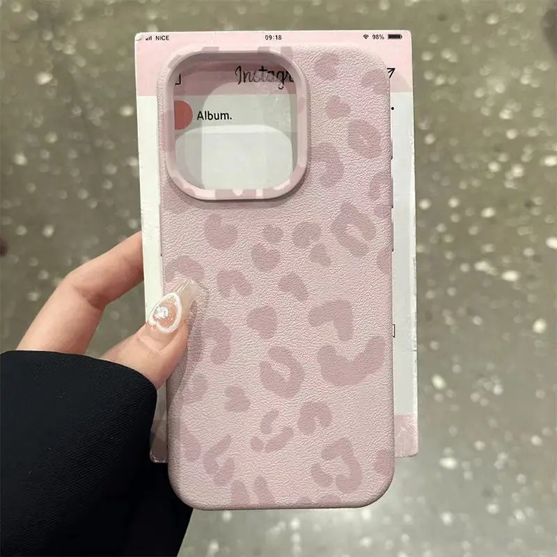 Receipt Printer Thermal - Pink Leopard Print Lichee Pattern Silicone